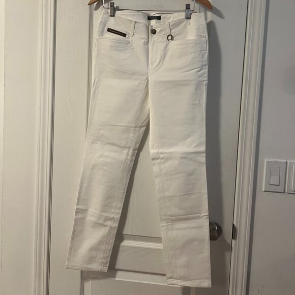 Ralph Lauren Stretch Cotton-Blend Pants in White - Picture 1 of 10